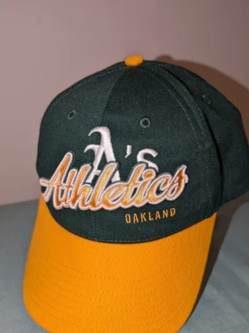 Oakland Athletics MLB Baseball Green & Gold Cap with Embroidered Script